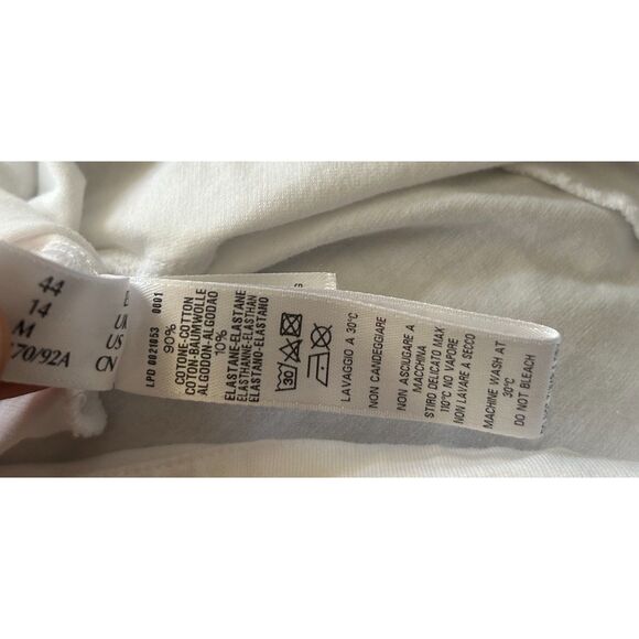 La Perla White Cotton Lace Racerback Tank Top Set Lounge Pajamas M - Picture 7 of 13